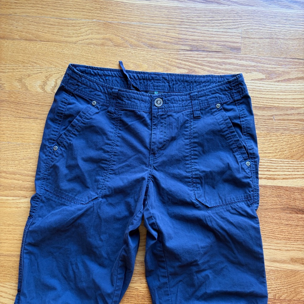 Kuhl‎ Free Range Hiking Capri Pants 8 Navy Blue Stretch Crop Outdoor Gorpcore - Picture 2 of 16